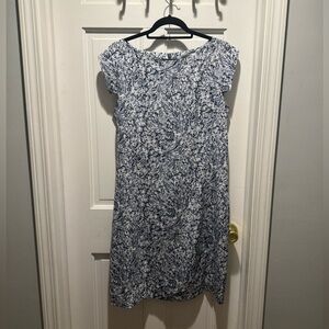 MM Lafleur Blue Marbled Sheath Dress
